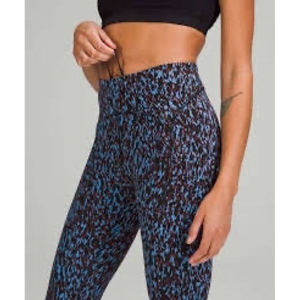 Lululemon  Fast & Free High Rise Pant Abstract Print Blue Brown Black Size‎ 6
